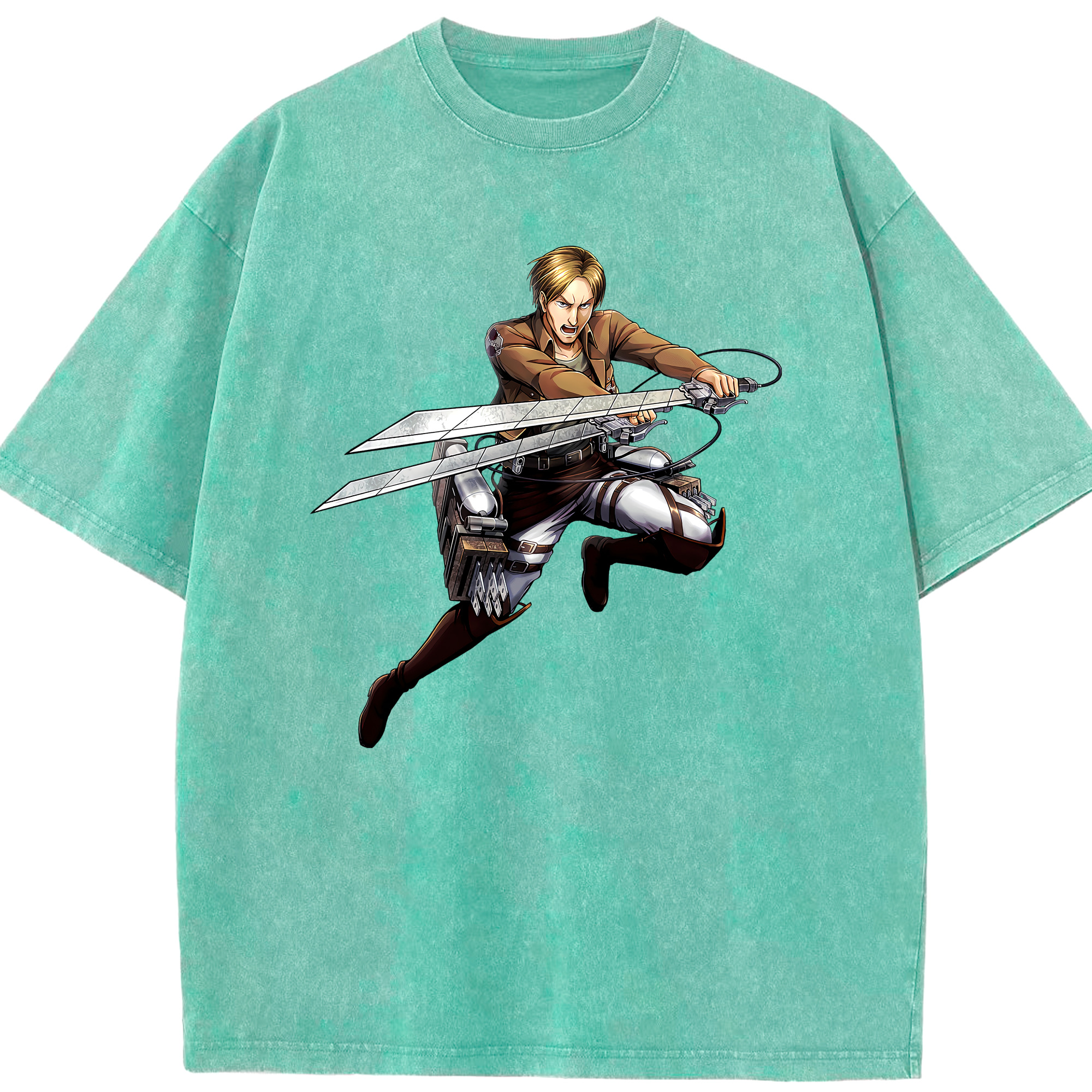 （画像用） 進撃の巨人 Attack on Titan 綿100% ヴィンテージ風 半袖Tシャツ（フロントプリント）